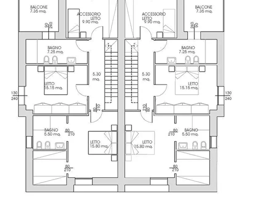 Immagine 11 di Casa bifamiliare in vendita  a Reggio Nell'emilia