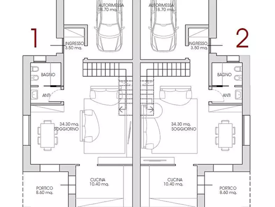 Immagine 12 di Casa bifamiliare in vendita  a Reggio Nell'emilia
