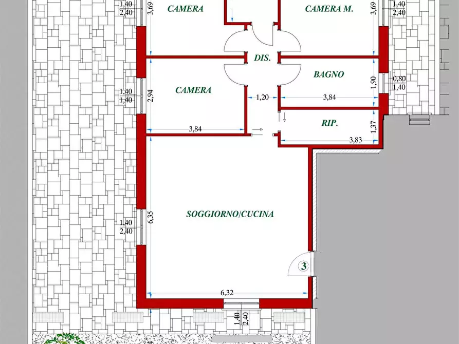 Immagine 6 di Quadrilocale in vendita  a Montale