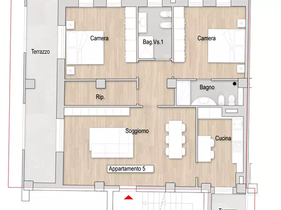 Immagine 4 di Quadrilocale in vendita  a Prato