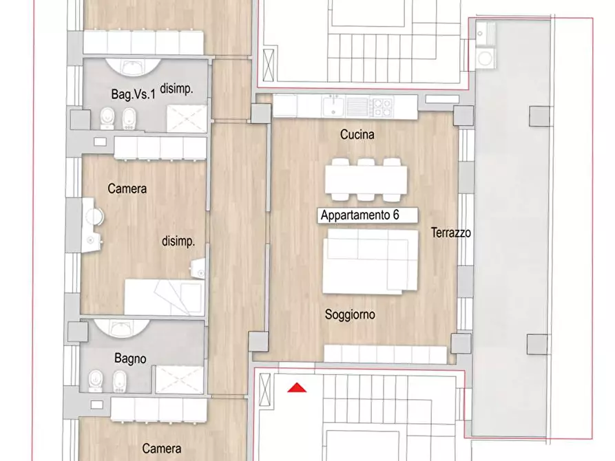 Immagine 4 di Quadrilocale in vendita  a Prato