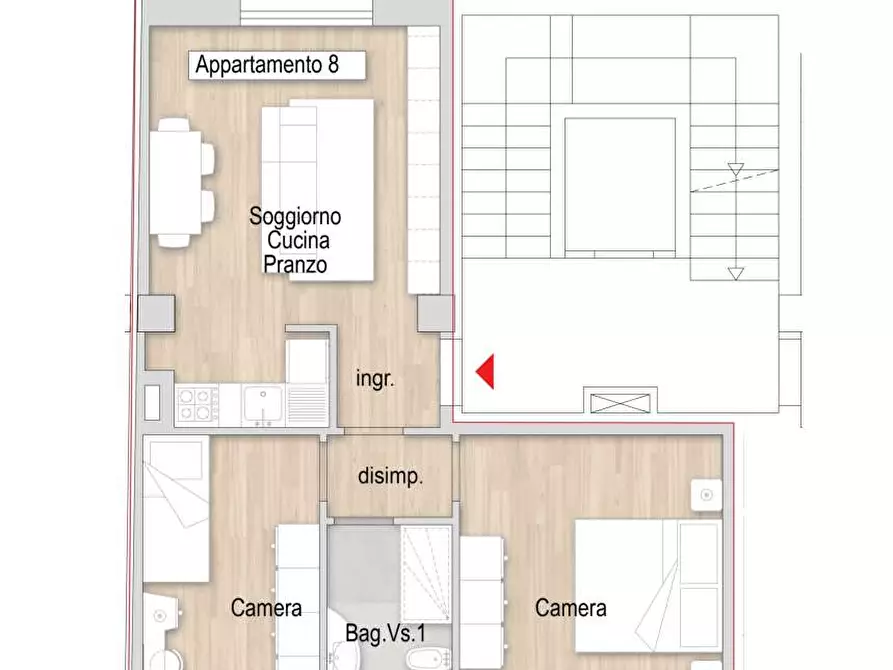 Immagine 4 di Trilocale in vendita  a Prato