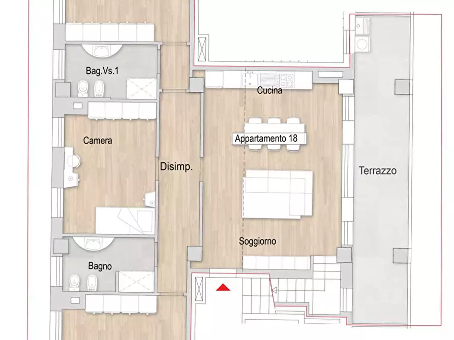 Immagine 4 di Quadrilocale in vendita  a Prato