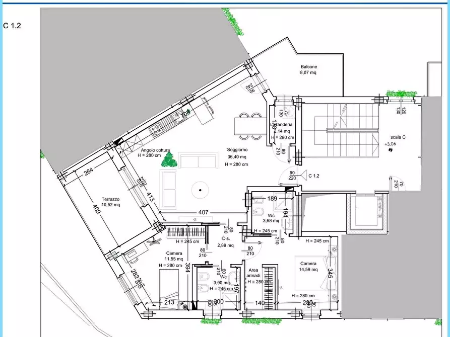 Immagine 21 di Quadrilocale in vendita  in via Nazionale 53 a Pinerolo