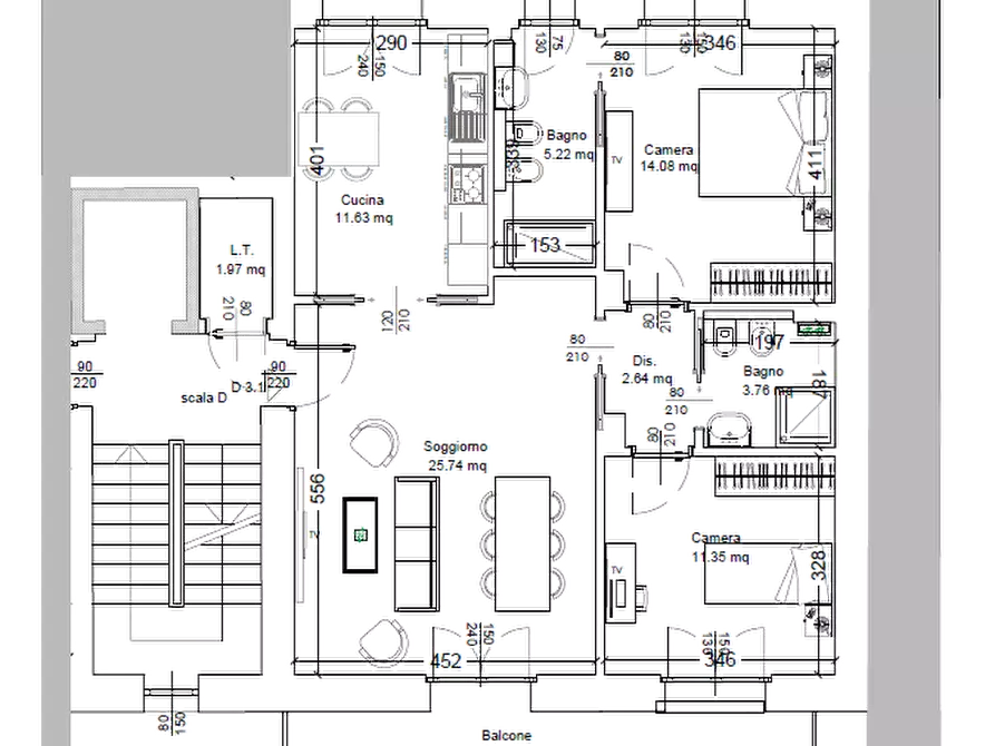 Immagine 32 di Quadrilocale in vendita  in via Nazionale 53 a Pinerolo