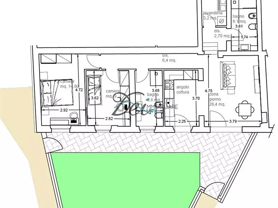 Immagine 11 di Appartamento in vendita  in Via Roma 1 a Montecarlo