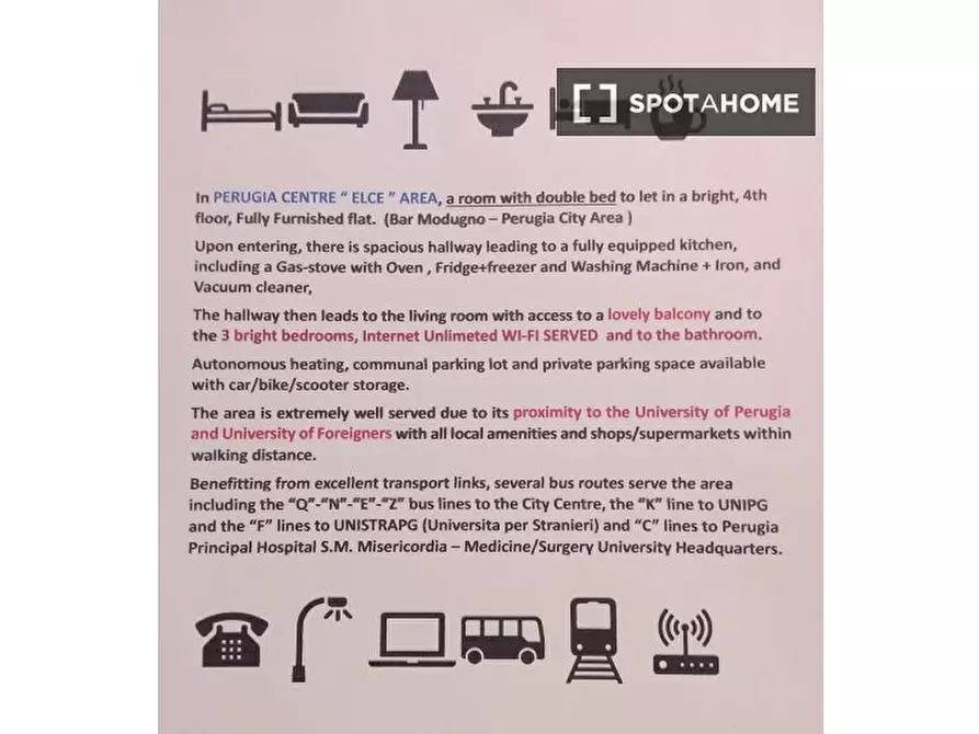 Immagine 6 di Camera condivisa in affitto  in Via Matteo Tassi a Perugia