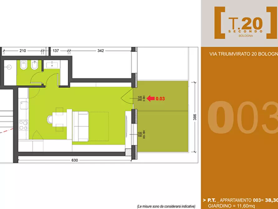 Immagine 6 di Appartamento in vendita  in Via del Triumvirato, 20/2 a Bologna