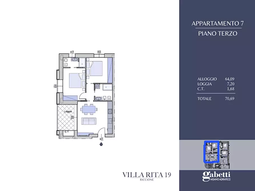 Immagine 12 di Appartamento in vendita  in Via Bixio, 19 a Riccione