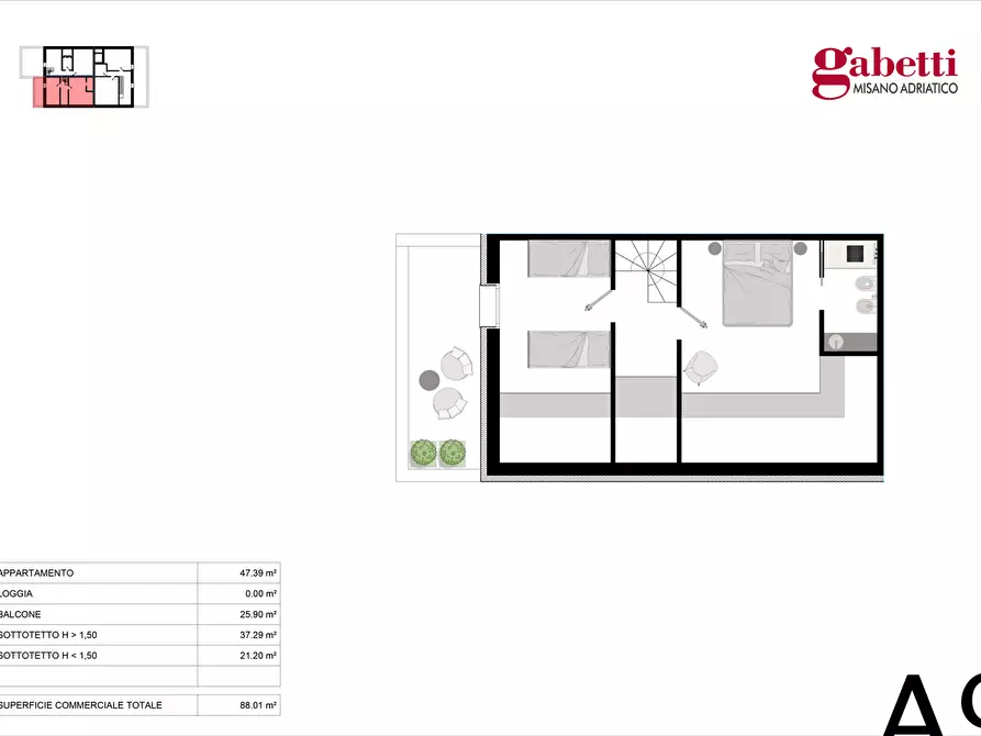 Immagine 11 di Appartamento in vendita  in Via Grossi, snc a Misano Adriatico
