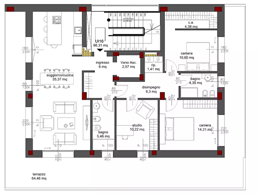 Immagine 4 di Appartamento in vendita  in Via Spadini, 2 a Bologna