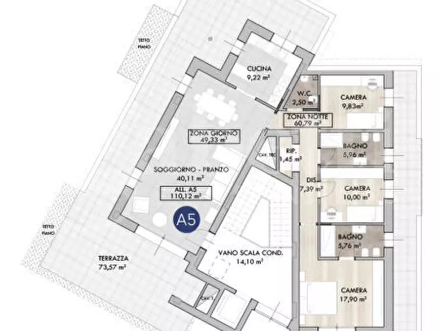 Immagine 13 di Appartamento in vendita  in Via Monte Grappa, 39 a Marcon