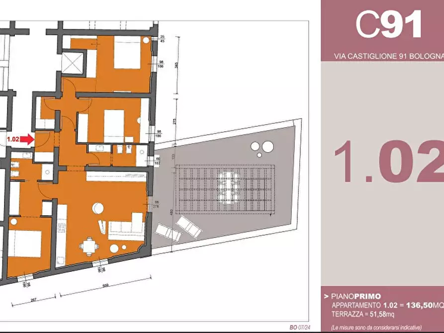Immagine 9 di Appartamento in vendita  in Via Castiglione, 91 a Bologna