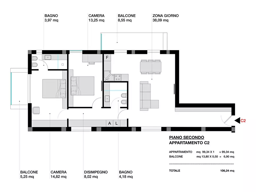 Immagine 6 di Appartamento in vendita  in Via Fiume, 9 a Cattolica