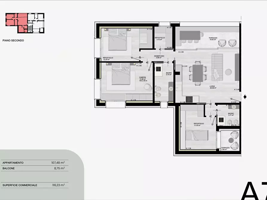 Immagine 8 di Appartamento in vendita  in Via Romagna a Gabicce Mare