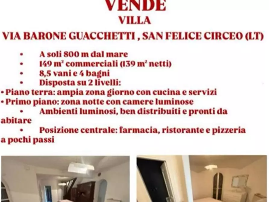 Immagine 1 di Villa in vendita  in Via Barone Giacchetti, snc a San Felice Circeo