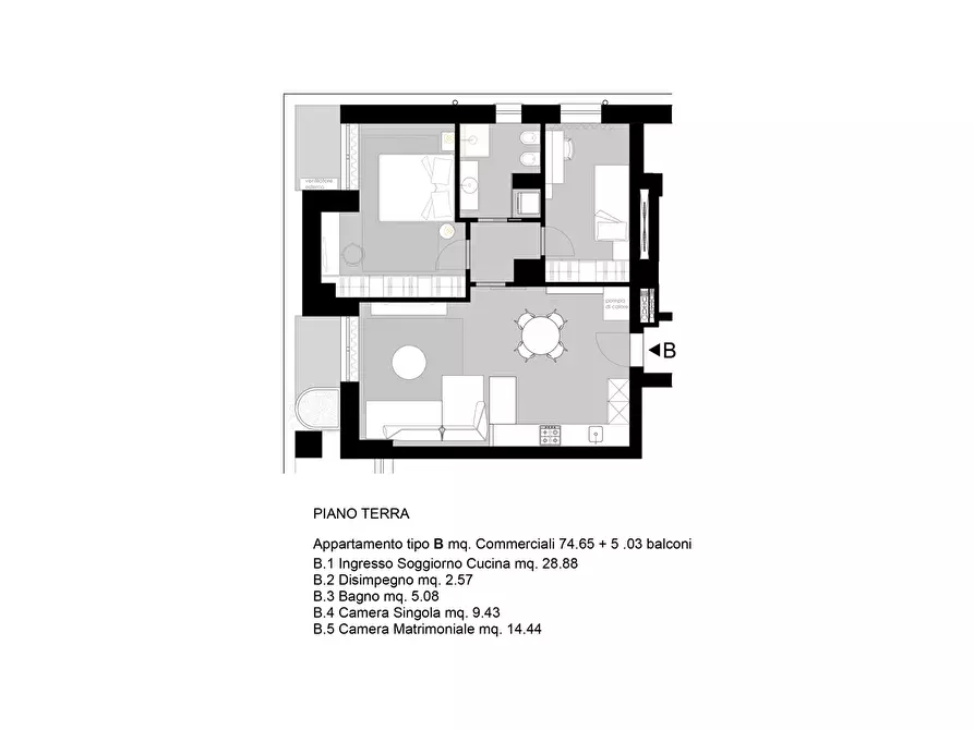 Immagine 2 di Appartamento in vendita  in Via F. Baracca, 1-3 a Gabicce Mare