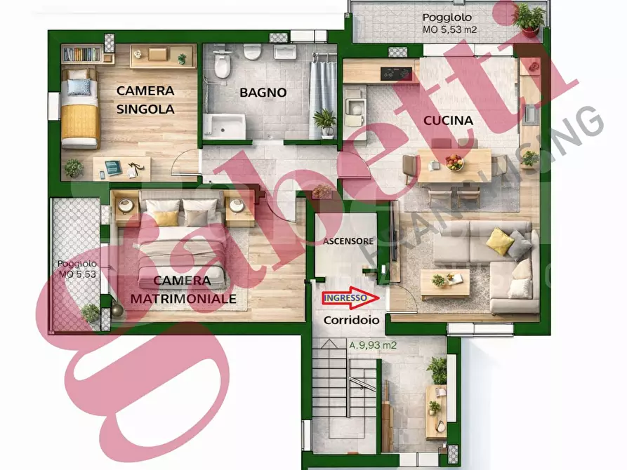 Immagine 22 di Appartamento in vendita  in Via BORGO SAN GIOVANNI - VIA GRANATIERI DI SARDEGNA, 00 a Chioggia