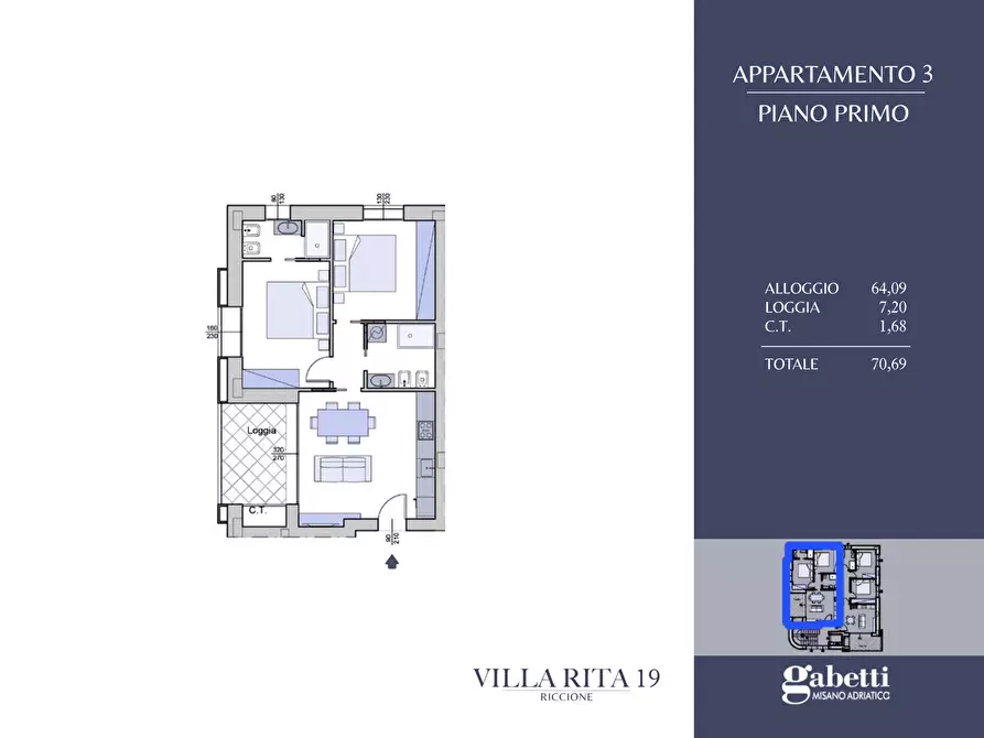 Immagine 12 di Appartamento in vendita  in Via Bixio, 19 a Riccione