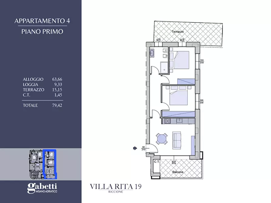 Immagine 11 di Appartamento in vendita  in Via Bixio, 19 a Riccione