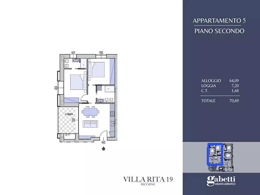Immagine 12 di Appartamento in vendita  in Via Bixio, 19 a Riccione