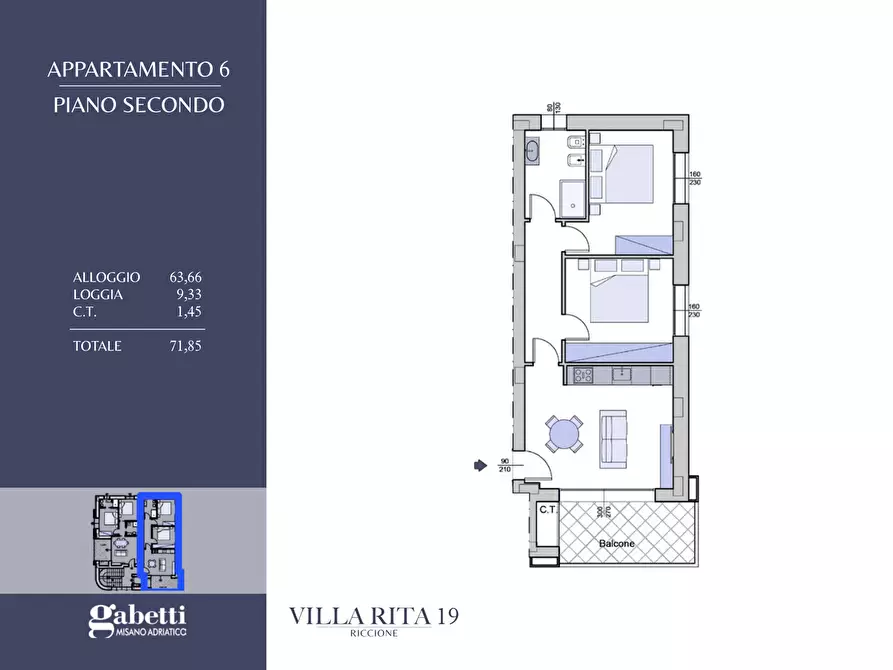 Immagine 11 di Appartamento in vendita  in Via Bixio, 19 a Riccione
