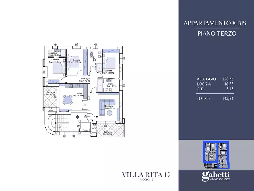 Immagine 11 di Appartamento in vendita  in Via Bixio, 19 a Riccione