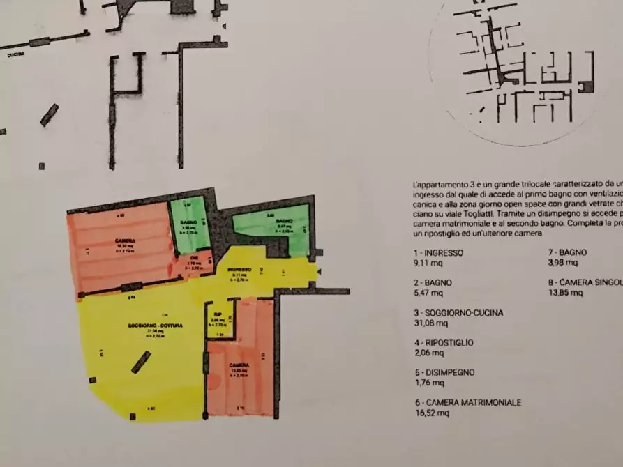 Immagine 2 di Appartamento in vendita  in VIALE togliatti a Sesto Fiorentino