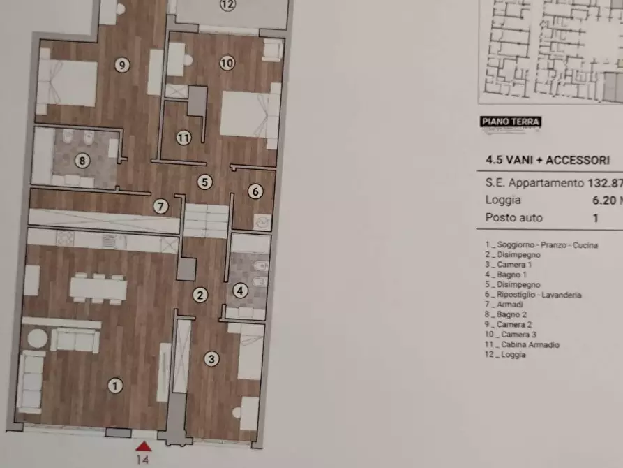 Immagine 8 di Appartamento in vendita  in PIAZZA delle carceri a Prato