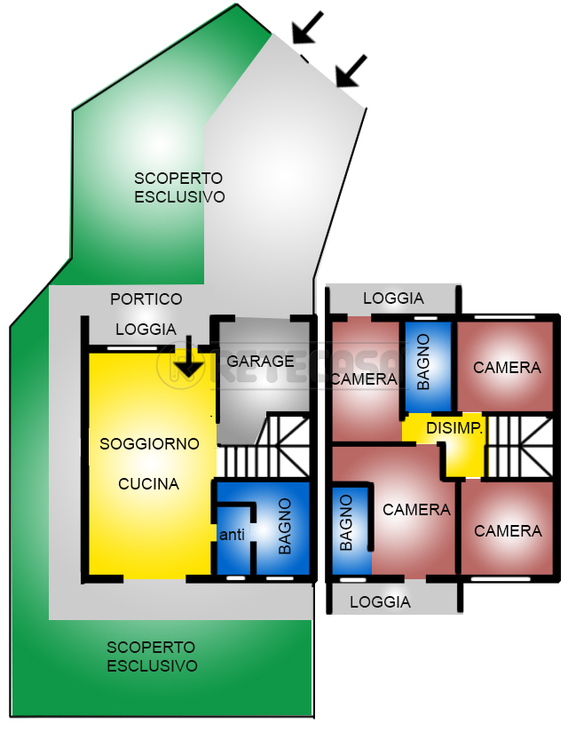 Immagine 1 di Porzione di casa in vendita  a Loreggia