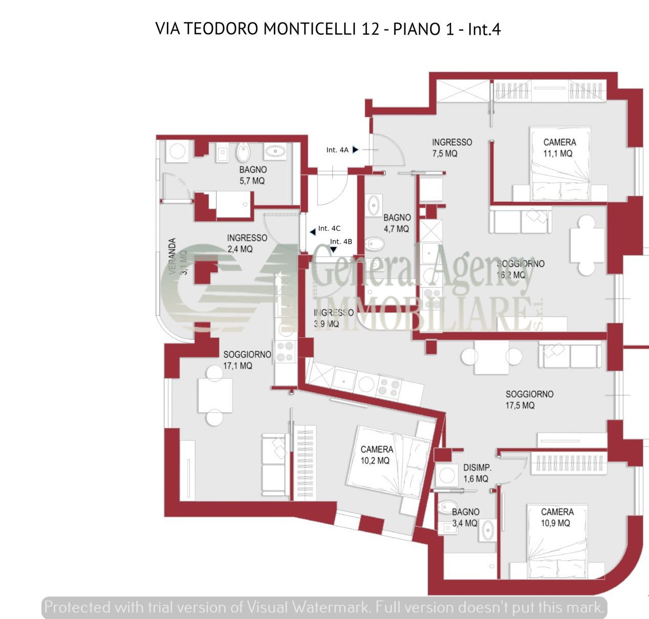 Immagine 2 di Appartamento in vendita  in Via Teodoro Monticelli a Roma