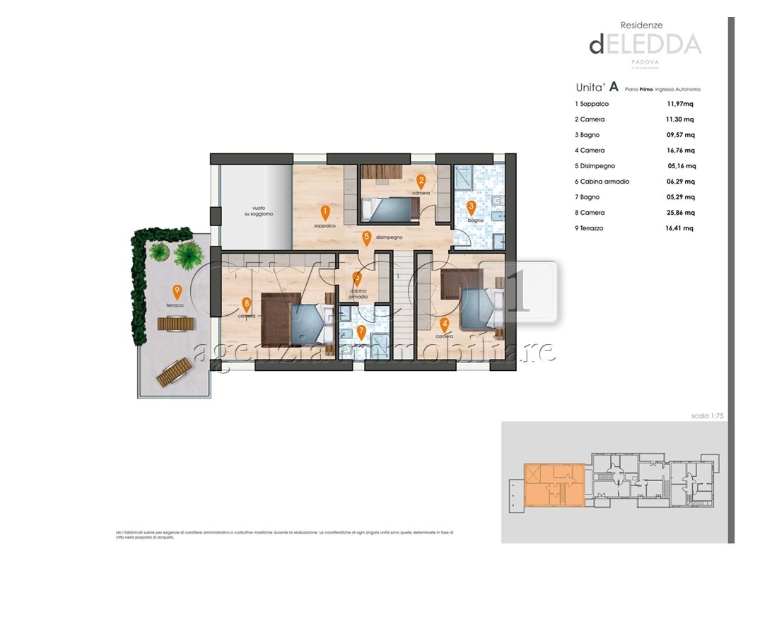Immagine 3 di Porzione di casa in vendita  in Via Grazia Deledda a Padova