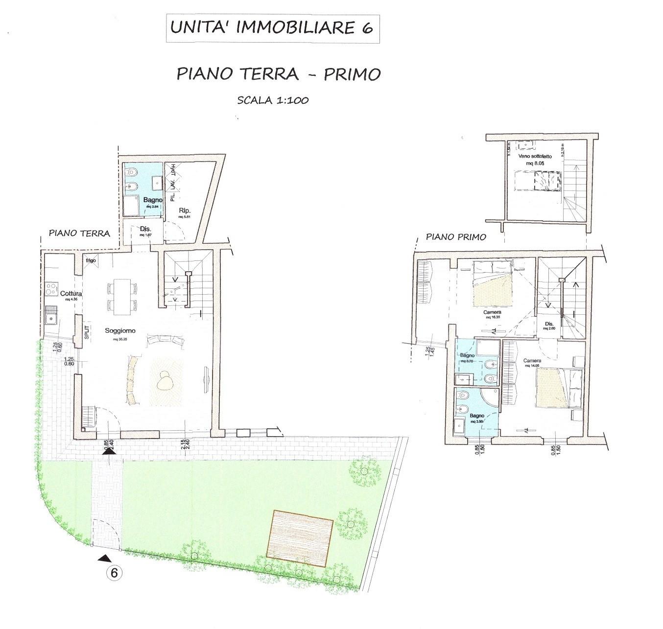 Immagine 2 di Villetta a schiera in vendita  a Cascina