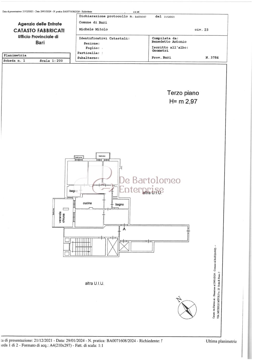 Immagine 10 di Appartamento in vendita  in Via Mitolo 23/B a Bari