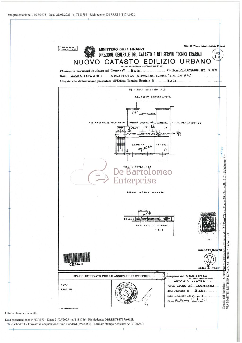 Immagine 5 di Appartamento in vendita  in via Martin Luter King a Bari