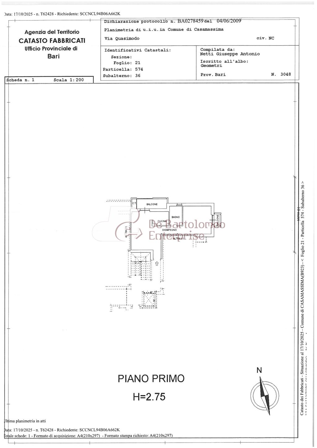 Immagine 2 di Appartamento in vendita  in via Salvatore Quasimodo a Casamassima