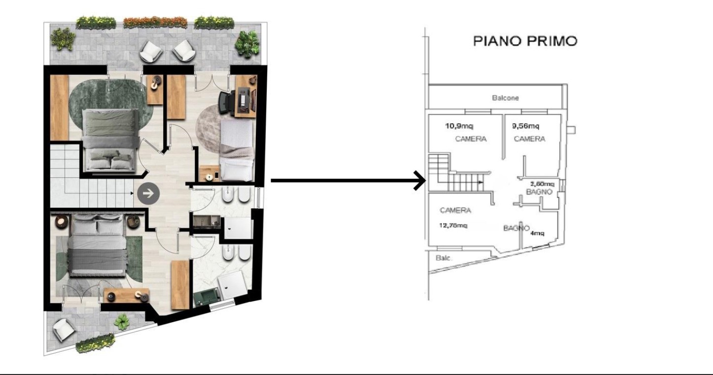 Immagine 8 di Appartamento in vendita  in via selve di mondragone 15 a Monte Porzio Catone