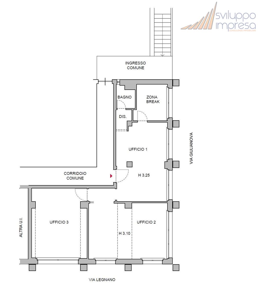 Immagine 2 di Ufficio in affitto  in Via Giulianova 1 a Milano