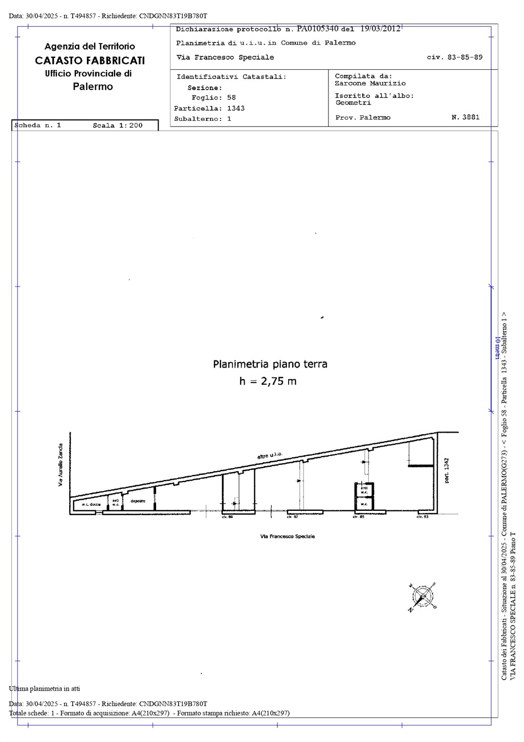 Immagine 10 di Negozio in vendita  in Via Francesco Speciale 83 a Palermo