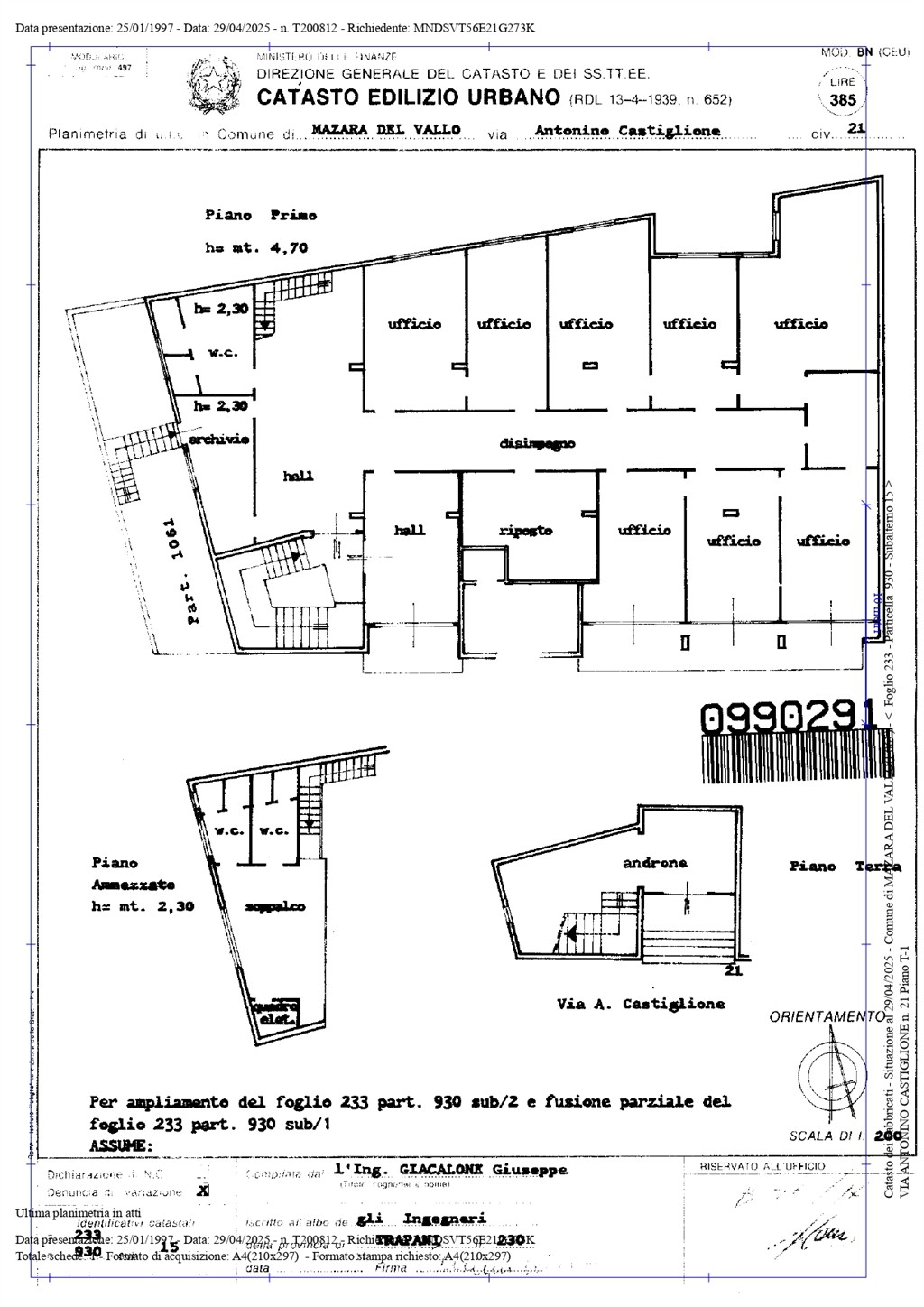 Immagine 10 di Ufficio in vendita  in Via Antonino Castiglione 21 a Mazara Del Vallo