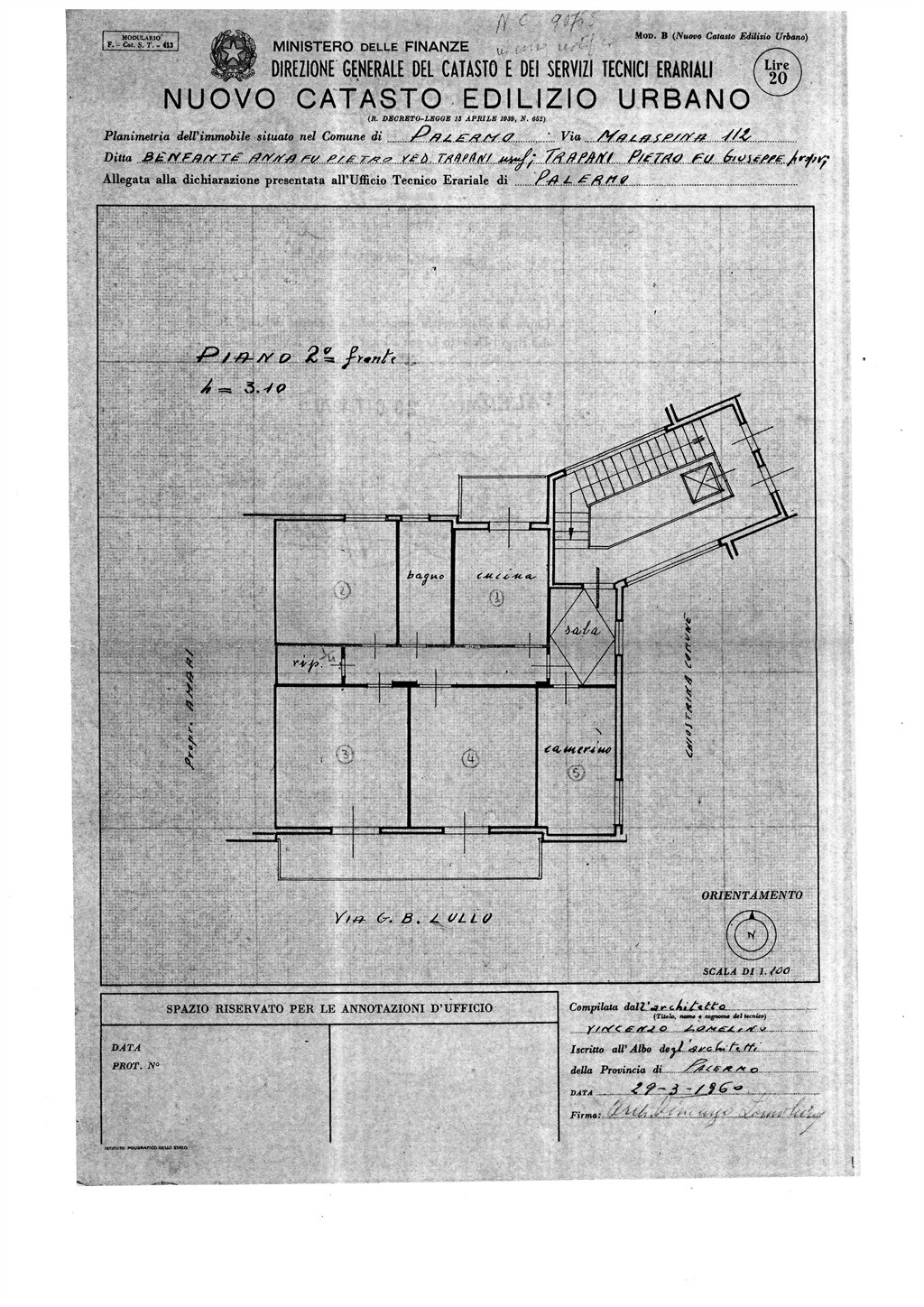 Immagine 9 di Appartamento in vendita  in Via Malaspina a Palermo