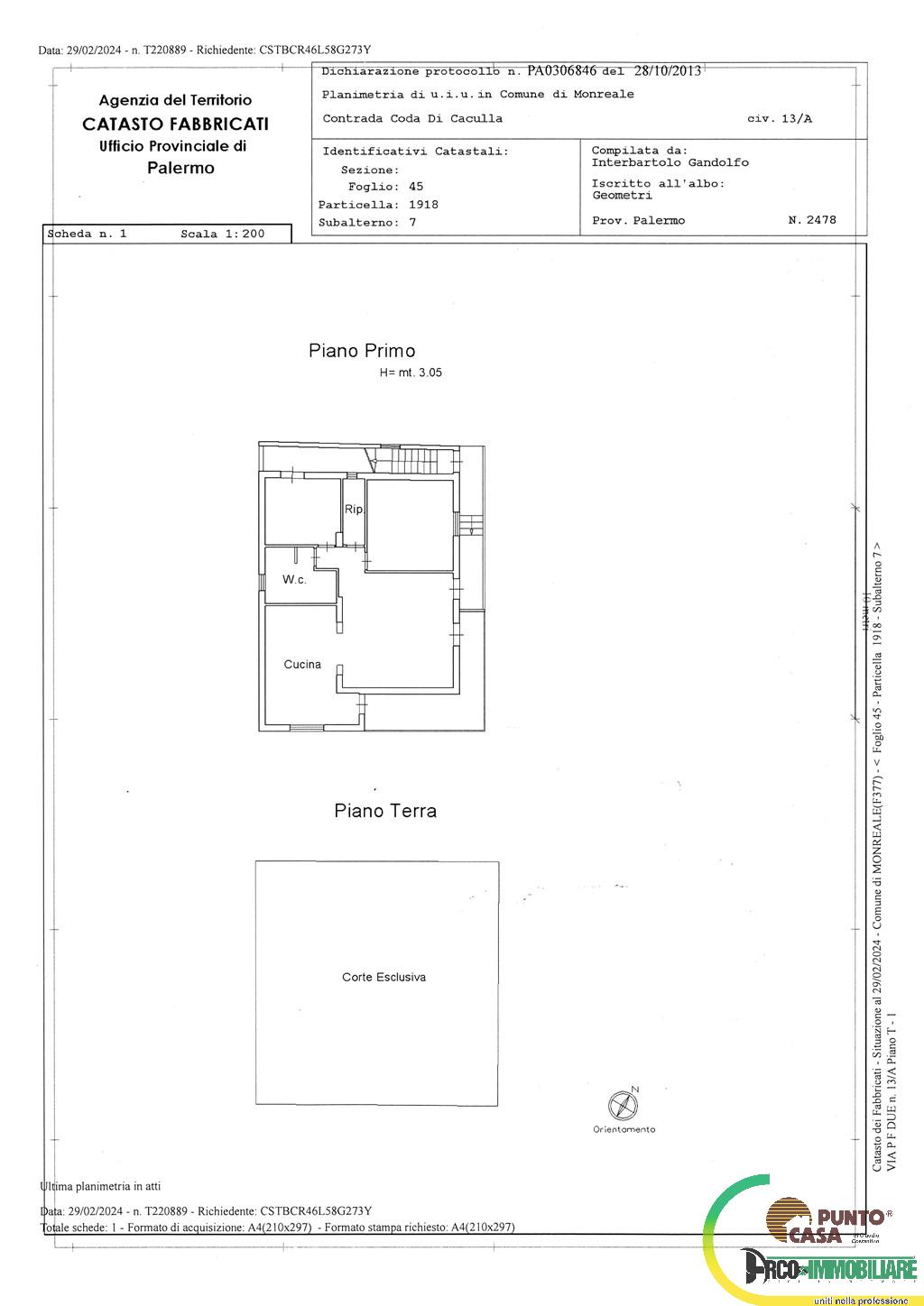 Immagine 10 di Casa bifamiliare in vendita  in Via delle Rose Caculla 13 a Monreale