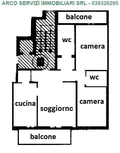 Immagine 10 di Appartamento in vendita  in via isarco 8 a Vimercate