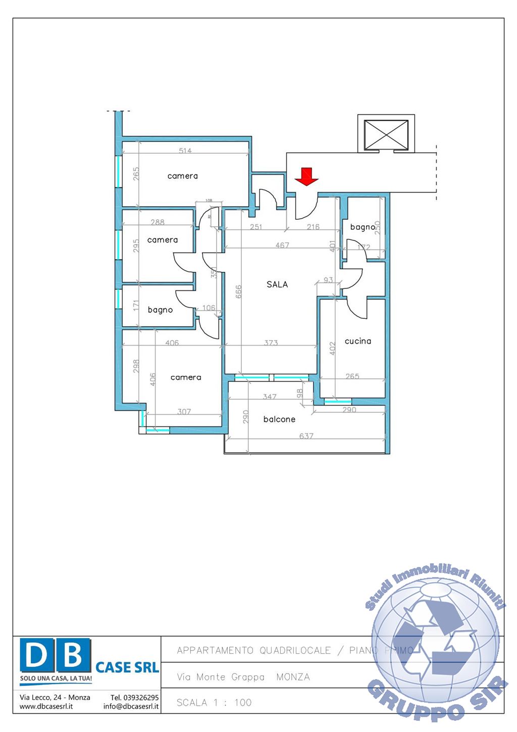 Immagine 10 di Appartamento in vendita  in via monte grappa 21 a Monza