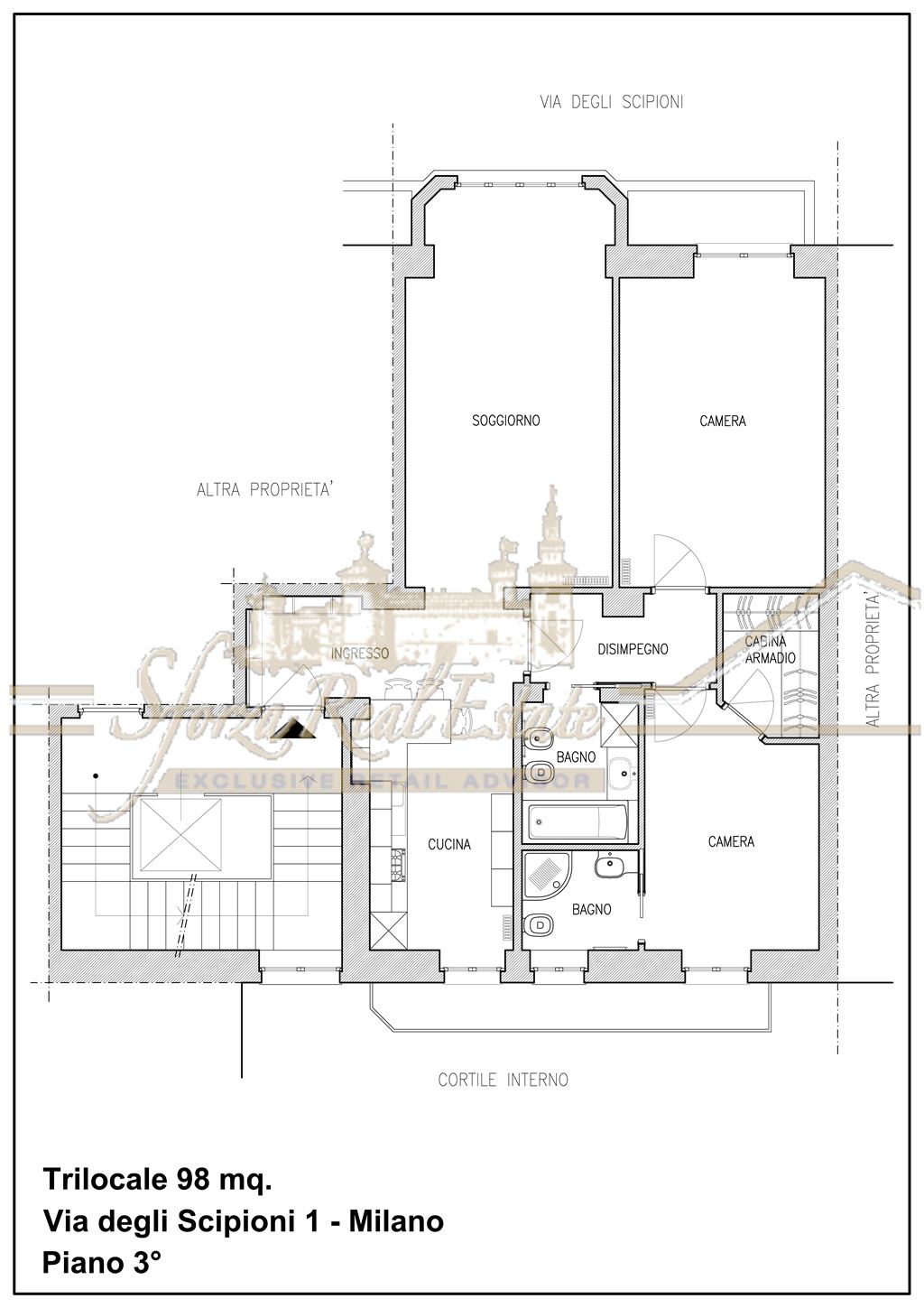 Immagine 9 di Appartamento in affitto  in Via Degli Scipioni a Milano