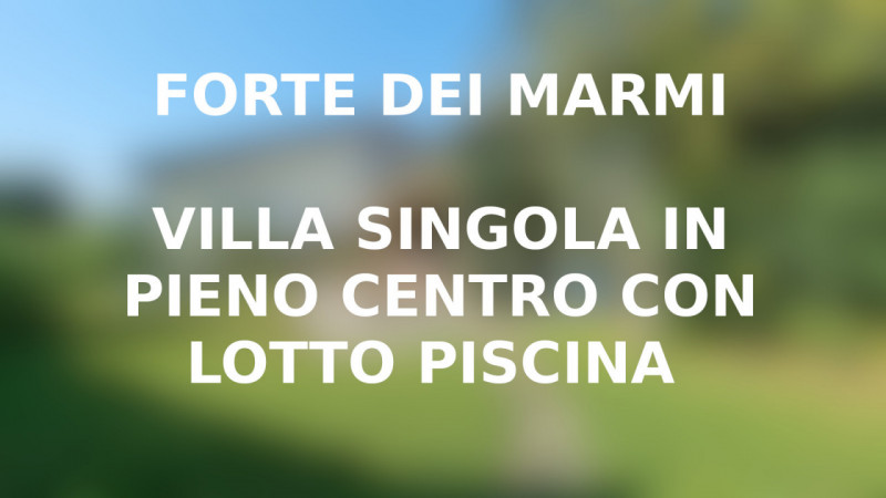 Immagine 1 di Villa in vendita  in via Balilla a Forte Dei Marmi