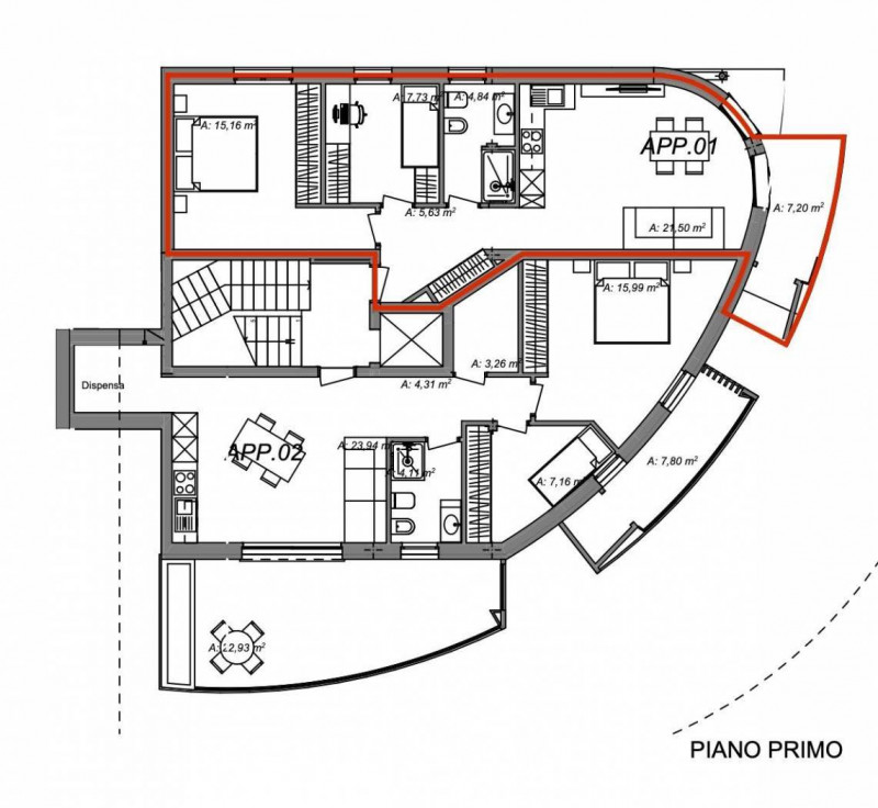 Immagine 11 di Appartamento in vendita  in Viale Venezia a Chioggia