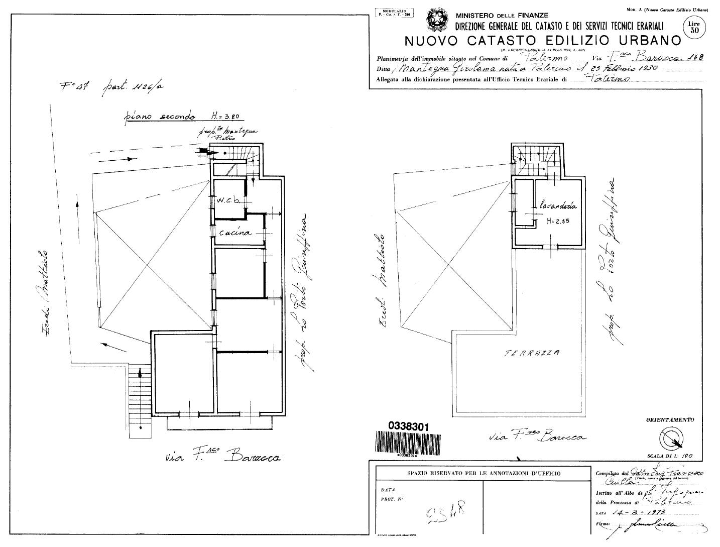 Immagine 102 di Appartamento in vendita  in via Francesco Baracca 166 a Palermo