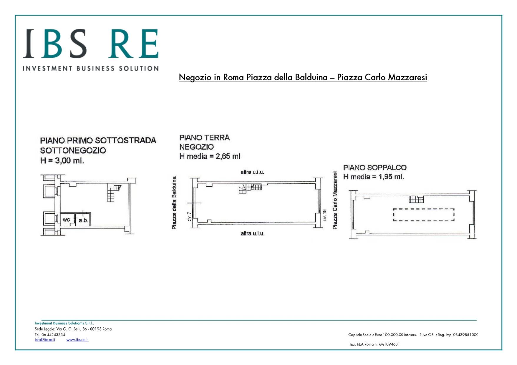 Immagine 6 di Locale commerciale in vendita  in Piazza Della Balduina a Roma