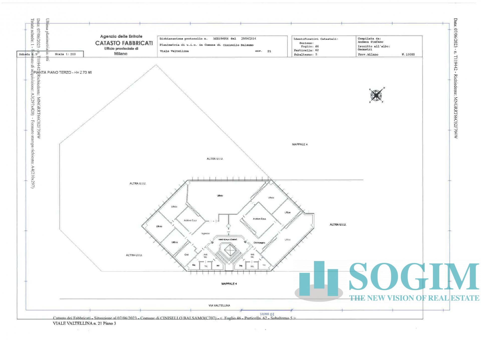 Immagine 22 di Ufficio in affitto  in Viale Valtellina 21 a Cinisello Balsamo